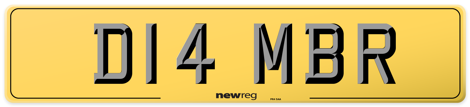 D14 MBR Rear Number Plate