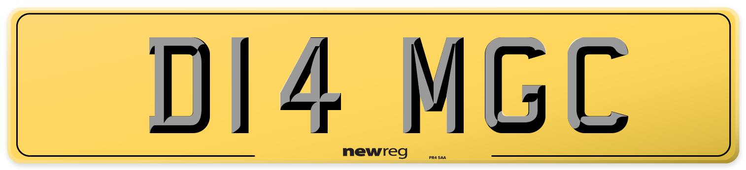 D14 MGC Rear Number Plate