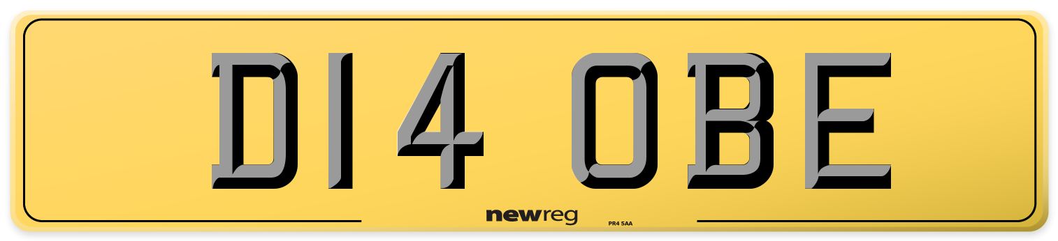 D14 OBE Rear Number Plate
