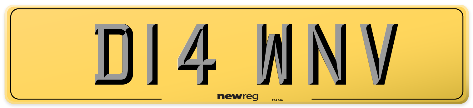 D14 WNV Rear Number Plate