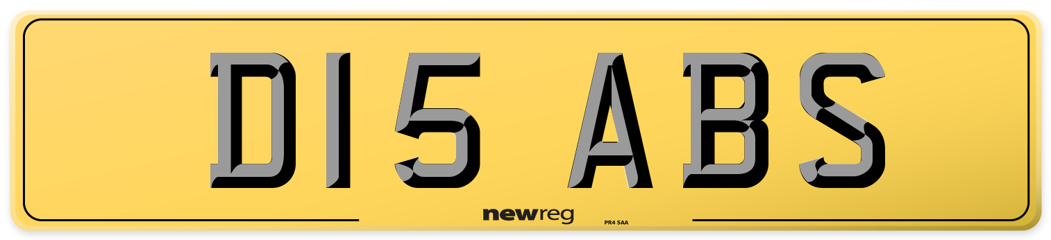 D15 ABS Rear Number Plate