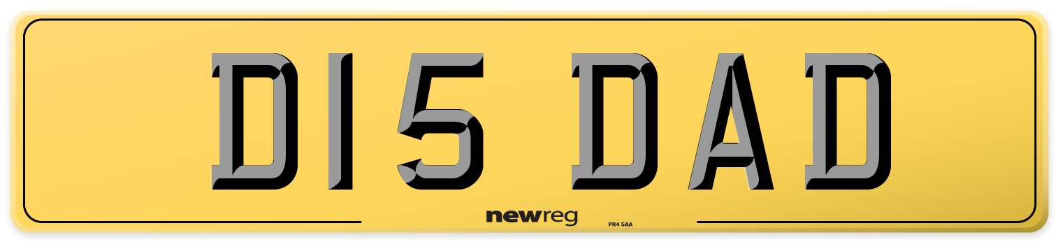D15 DAD Rear Number Plate