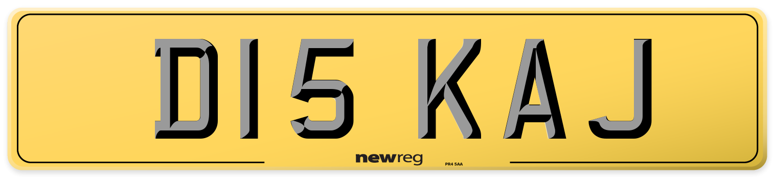 D15 KAJ Rear Number Plate
