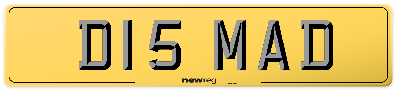D15 MAD Rear Number Plate