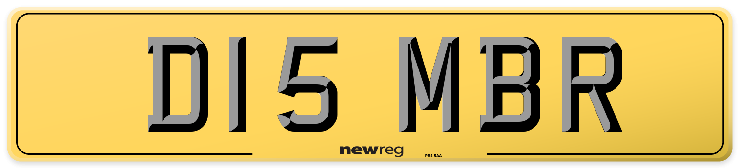 D15 MBR Rear Number Plate