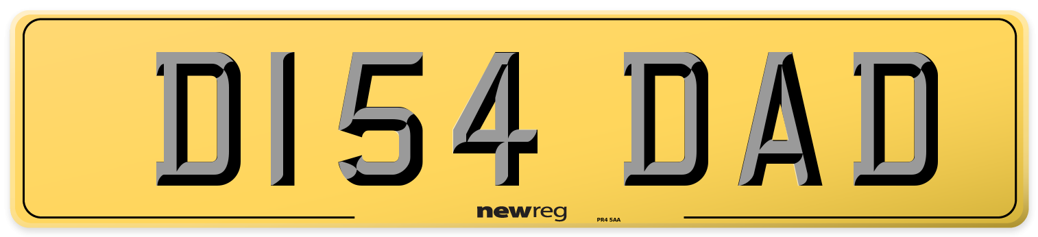 D154 DAD Rear Number Plate