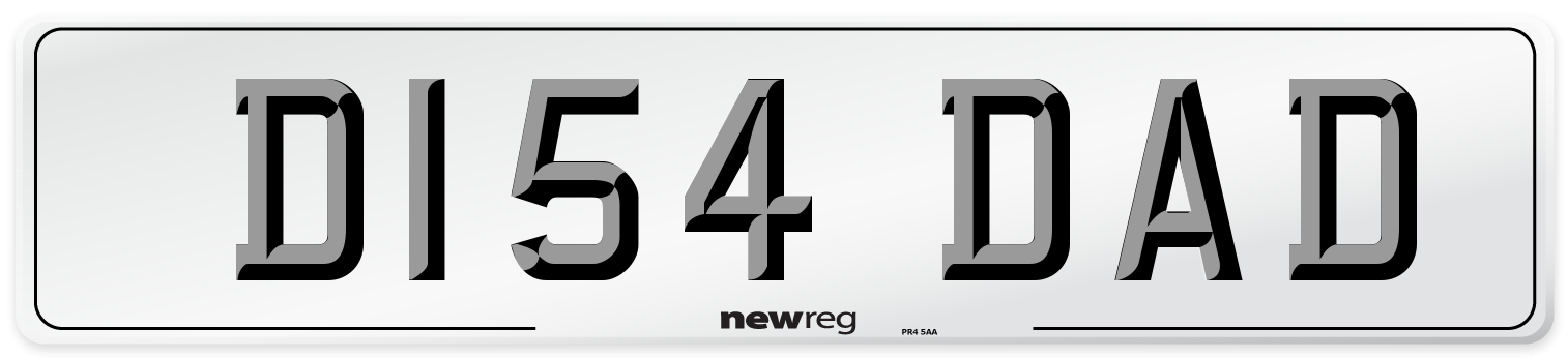 D154 DAD Front Number Plate