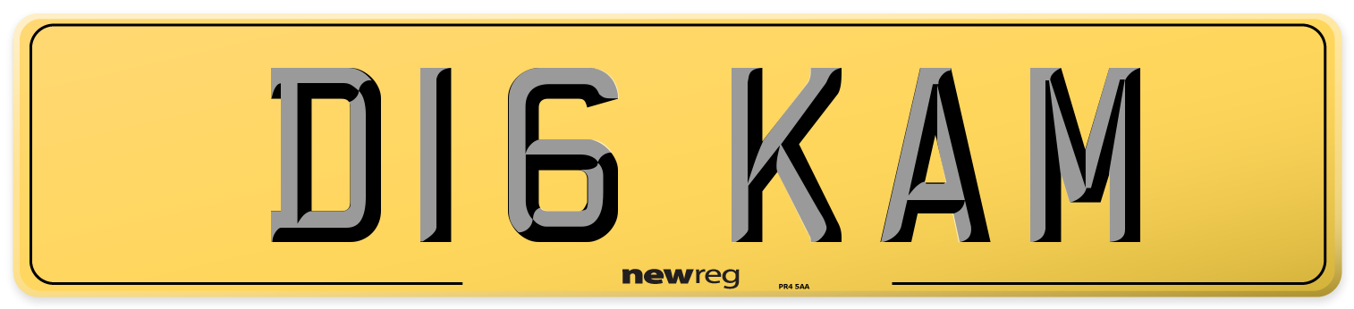 D16 KAM Rear Number Plate