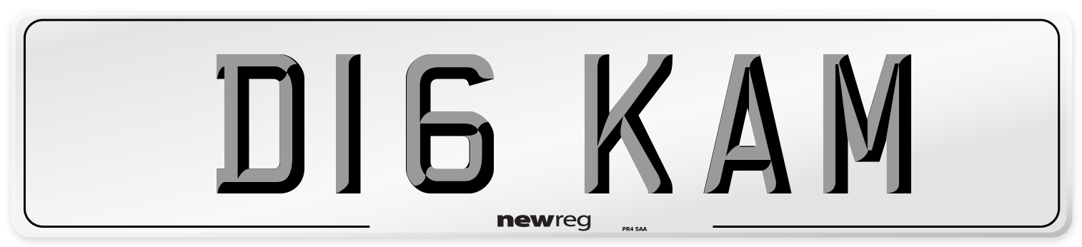 D16 KAM Front Number Plate