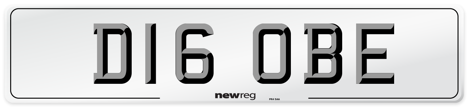 D16 OBE Front Number Plate