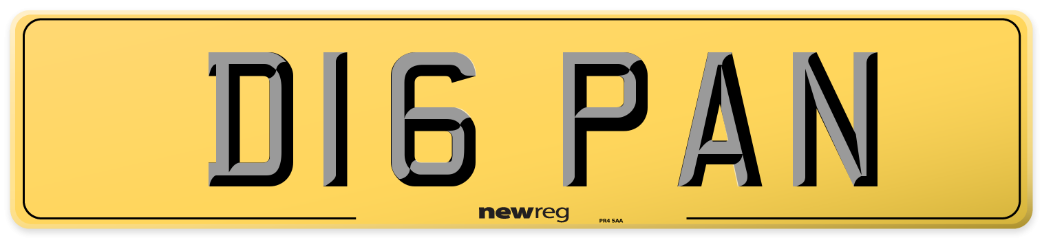 D16 PAN Rear Number Plate