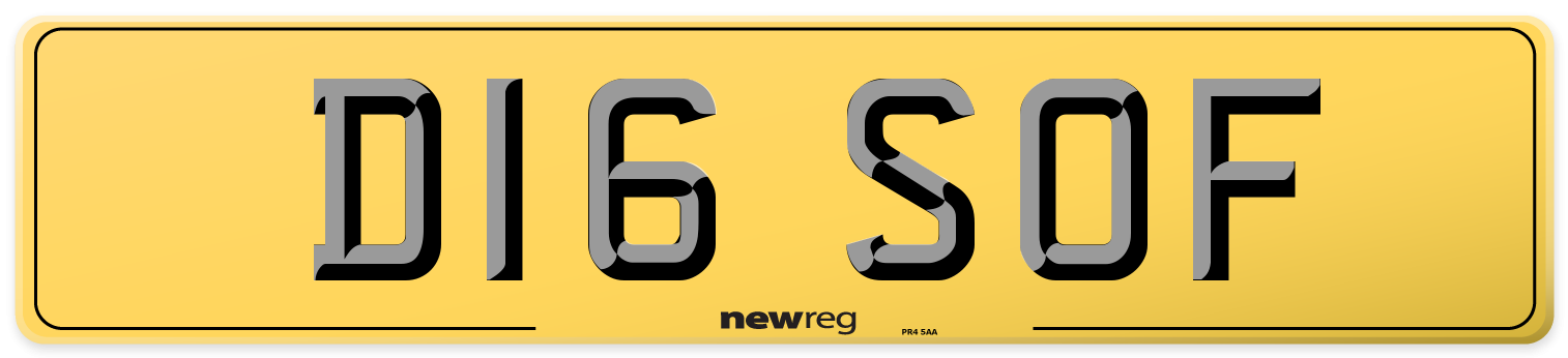 D16 SOF Rear Number Plate