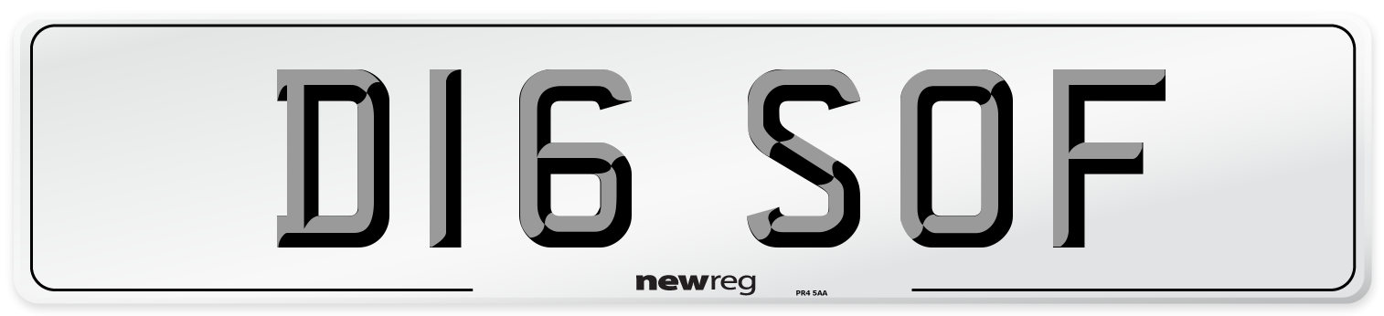 D16 SOF Front Number Plate