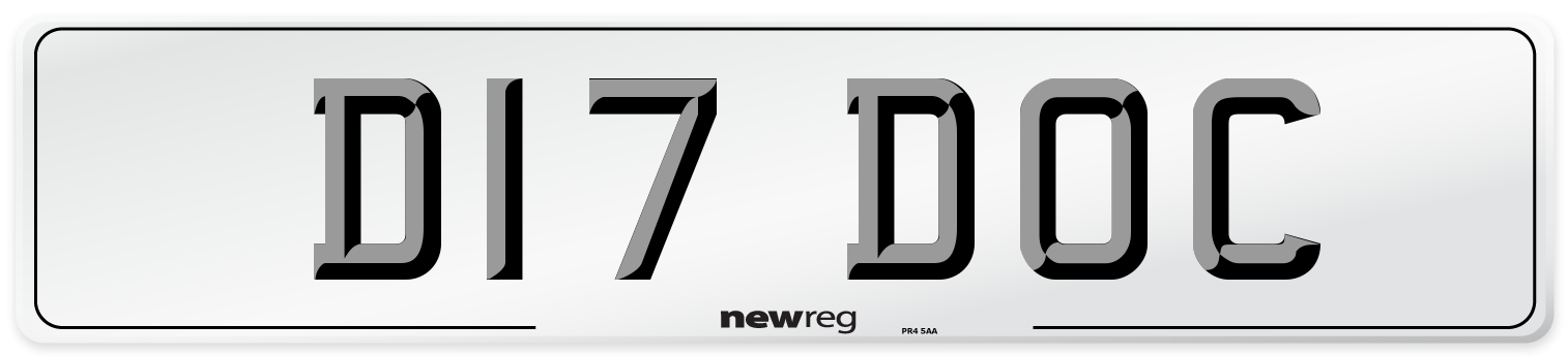 D17 DOC Front Number Plate