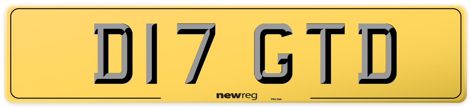 D17 GTD Rear Number Plate