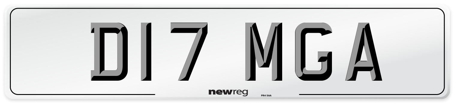 D17 MGA Front Number Plate