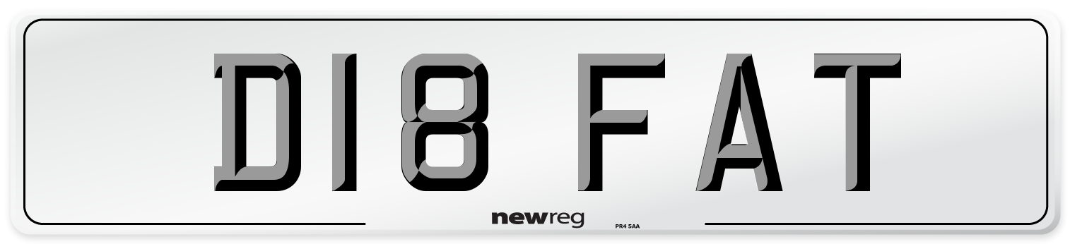 D18 FAT Front Number Plate