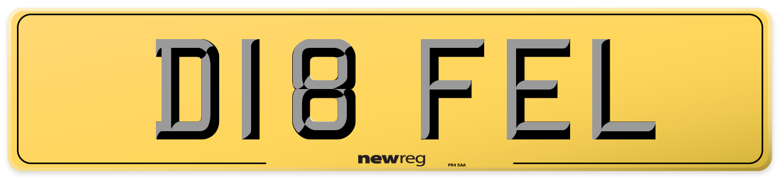 D18 FEL Rear Number Plate