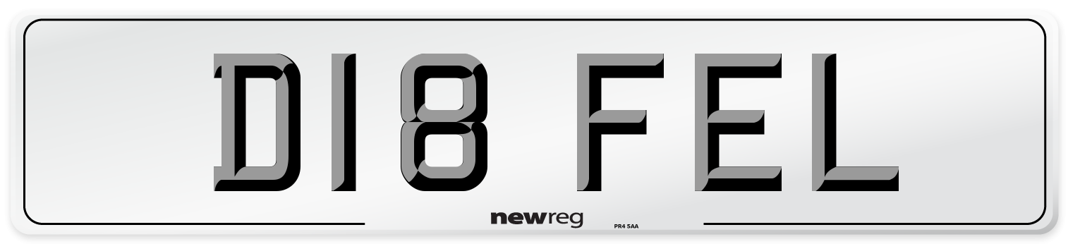 D18 FEL Front Number Plate
