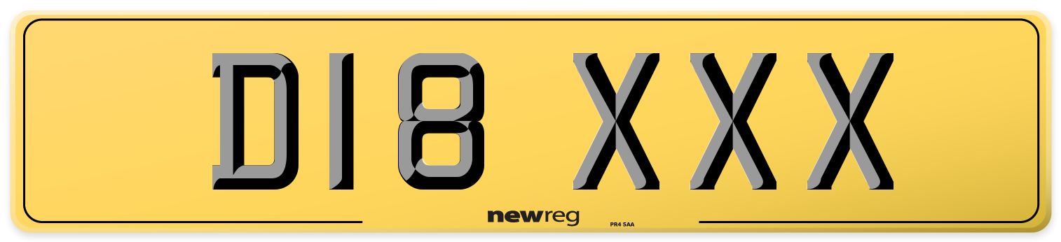 D18 XXX Rear Number Plate