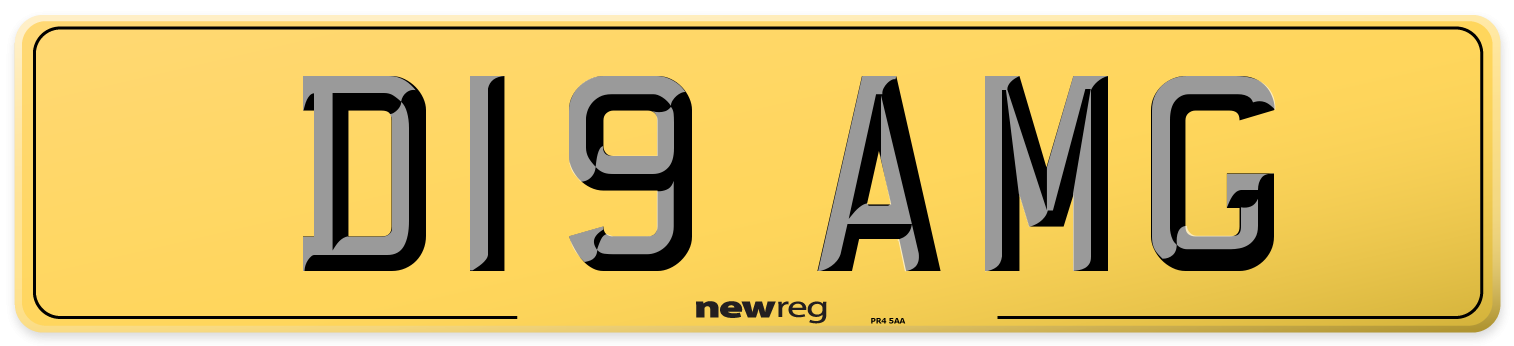 D19 AMG Rear Number Plate