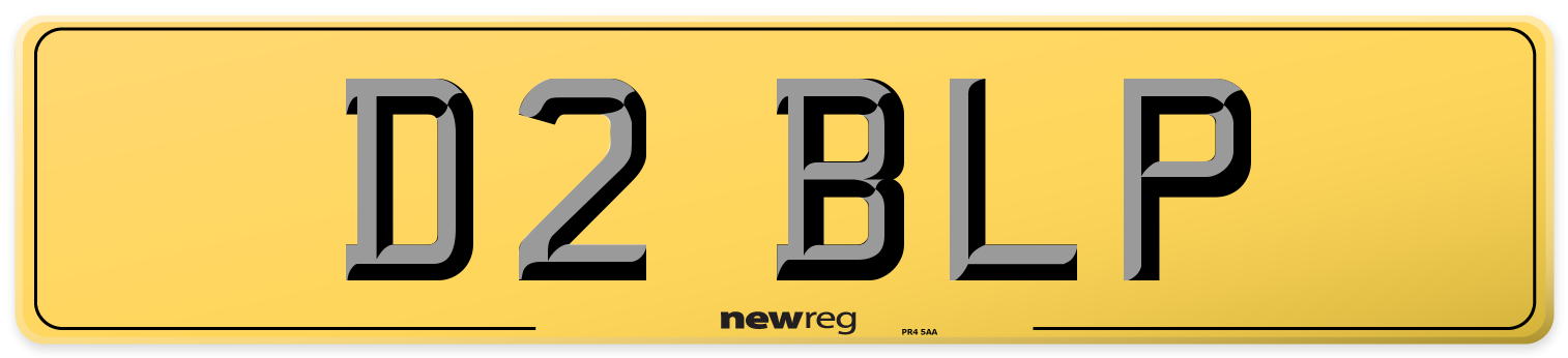 D2 BLP Rear Number Plate
