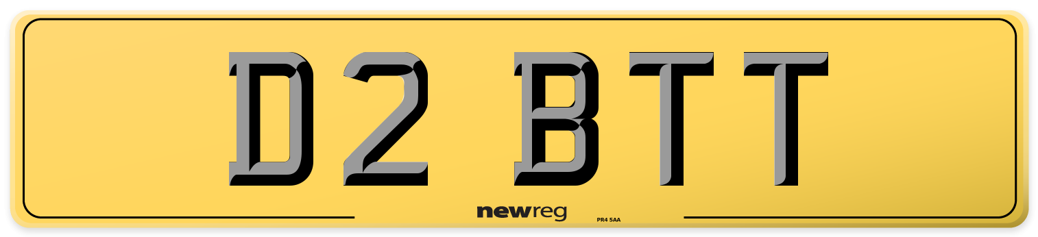 D2 BTT Rear Number Plate
