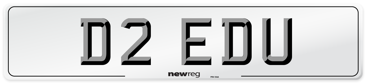 D2 EDU Front Number Plate