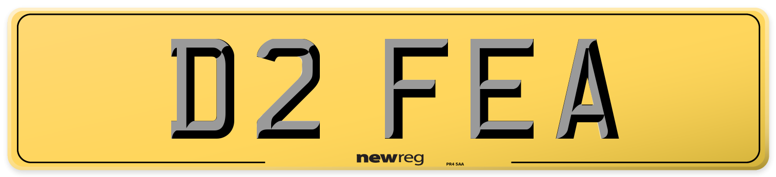 D2 FEA Rear Number Plate