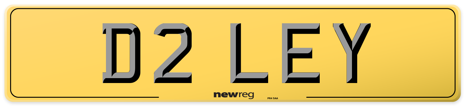 D2 LEY Rear Number Plate