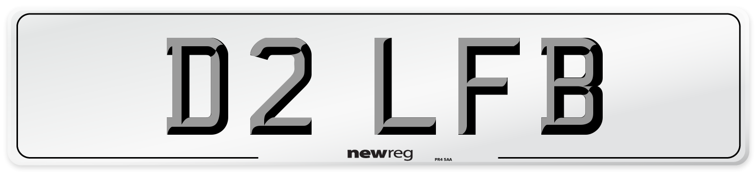 D2 LFB Front Number Plate