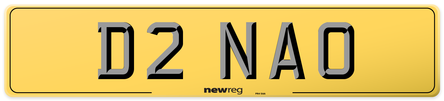 D2 NAO Rear Number Plate