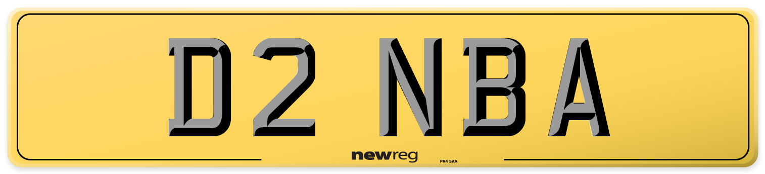 D2 NBA Rear Number Plate