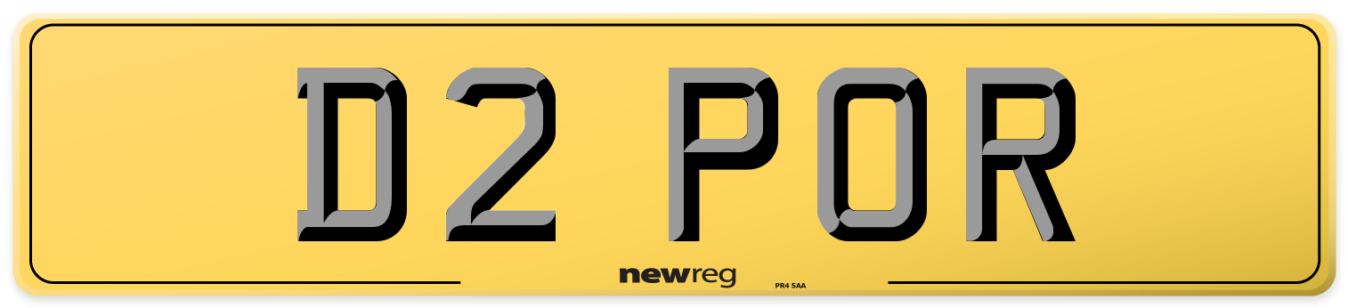 D2 POR Rear Number Plate