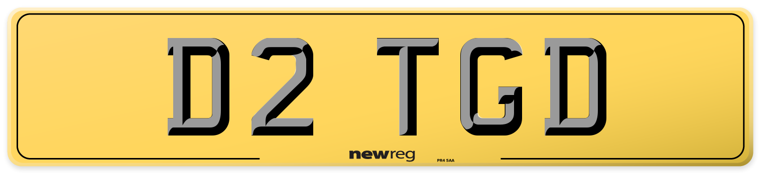 D2 TGD Rear Number Plate