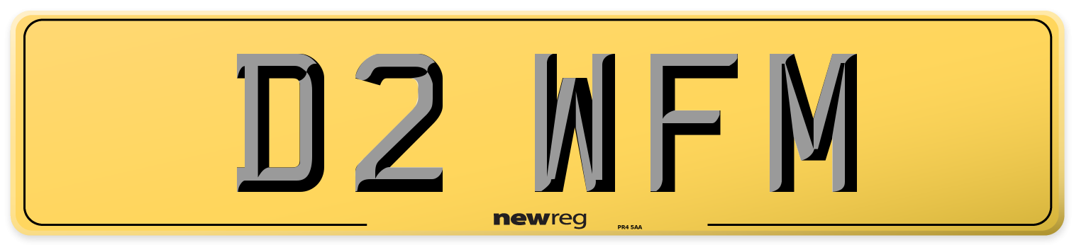 D2 WFM Rear Number Plate