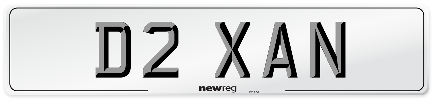 D2 XAN Front Number Plate