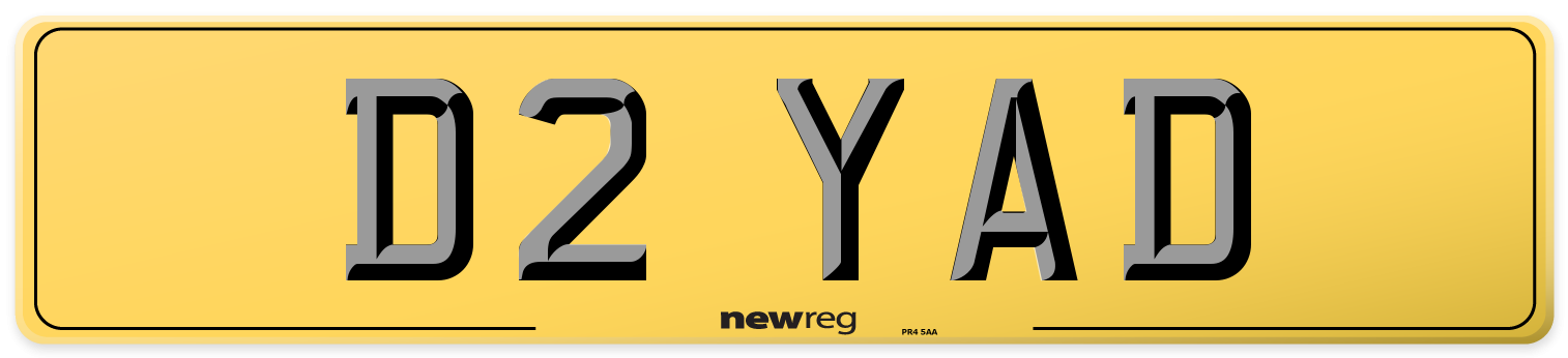 D2 YAD Rear Number Plate