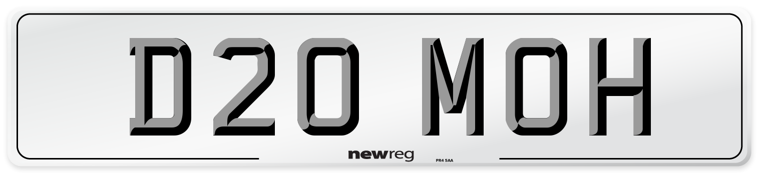 D20 MOH Front Number Plate