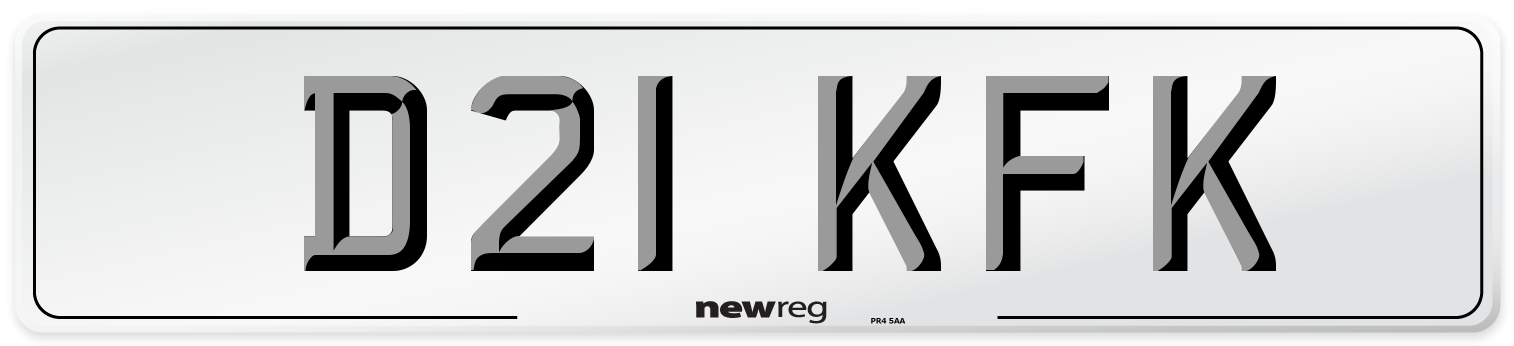D21 KFK Front Number Plate