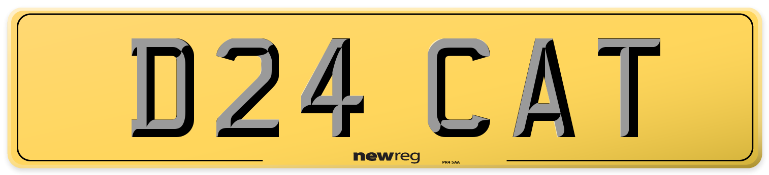 D24 CAT Rear Number Plate