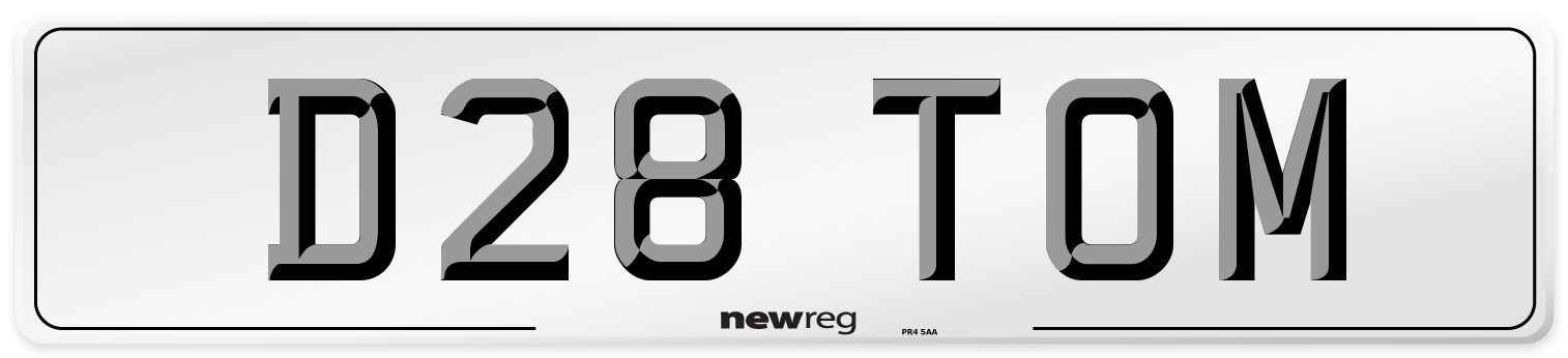 D28 TOM Front Number Plate