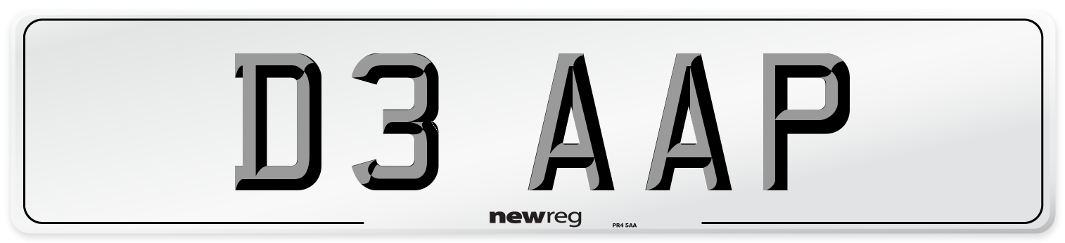 D3 AAP Front Number Plate
