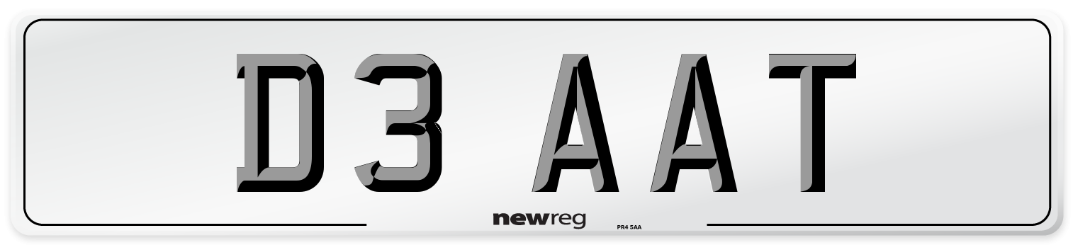D3 AAT Front Number Plate