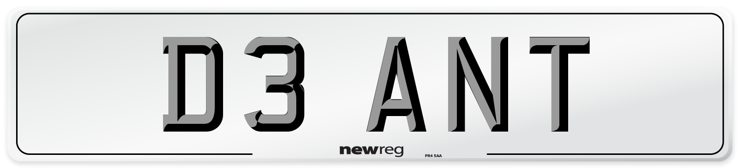 D3 ANT Front Number Plate