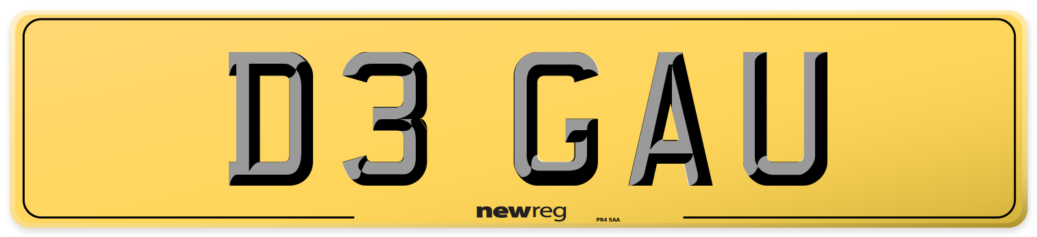 D3 GAU Rear Number Plate