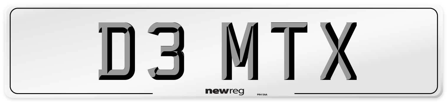 D3 MTX Front Number Plate