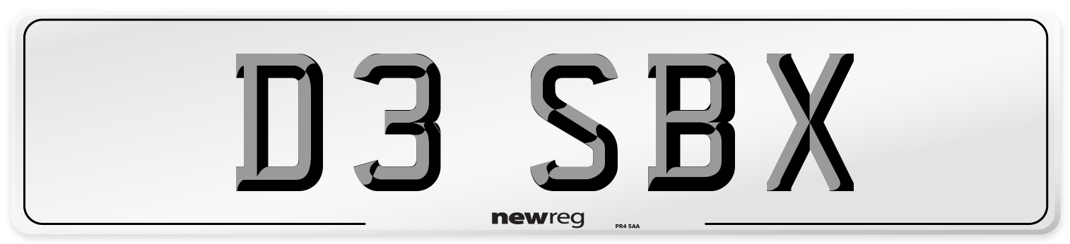 D3 SBX Front Number Plate