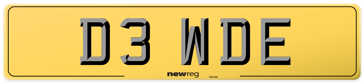 D3 WDE Rear Number Plate