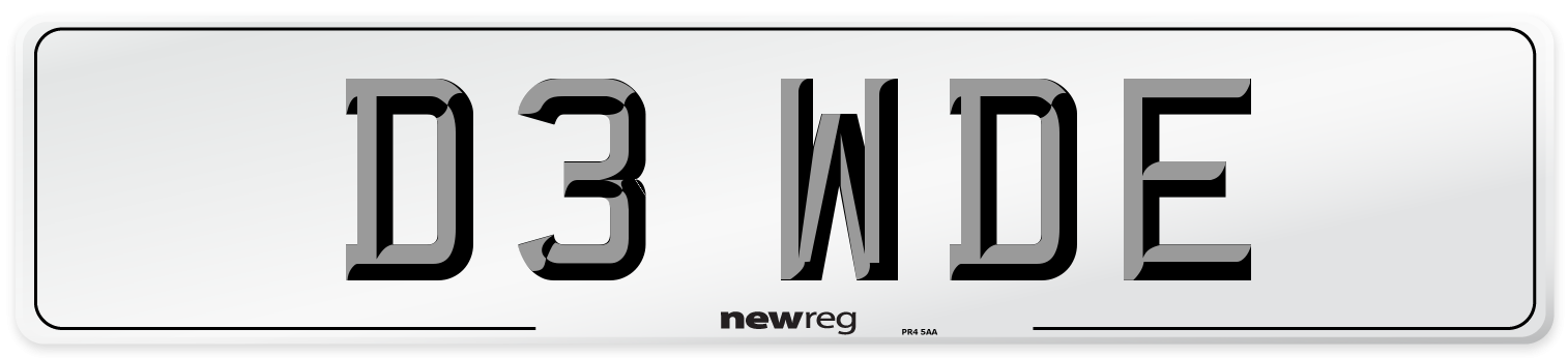 D3 WDE Front Number Plate